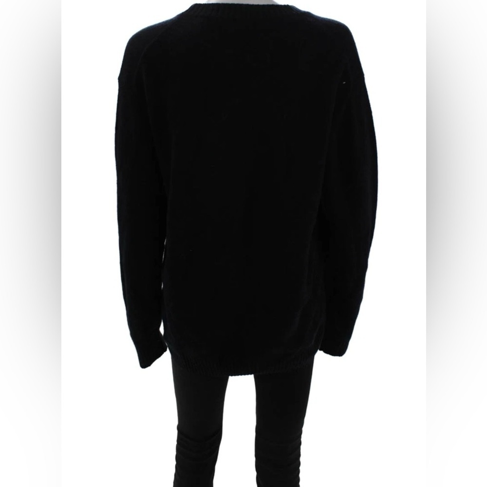 Uniqlo Black Argyle 100% Lambswool Women's Sweater - Picture 3 of 8